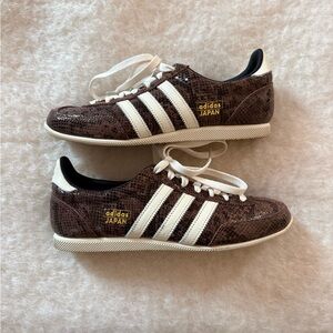 Adidas Snake Print Brown and White Japan Sneakers